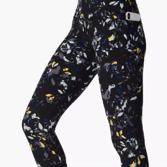 Sweaty Betty Power Cropped Workout Leggings - Blue Floral Flow Print - Picture 1 of 4